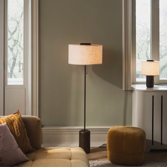 Lampa podłogowa dark japandi drewniana Bosco 144cm